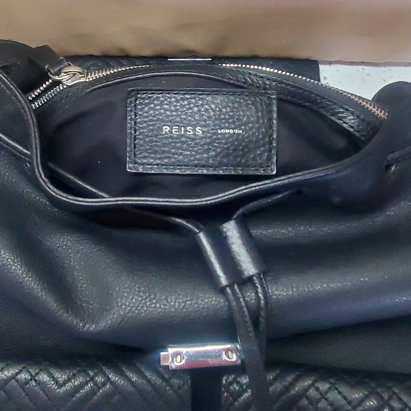 Reiss convertible leather backpack/shoulder bag.  Black. - Picture 4 of 4